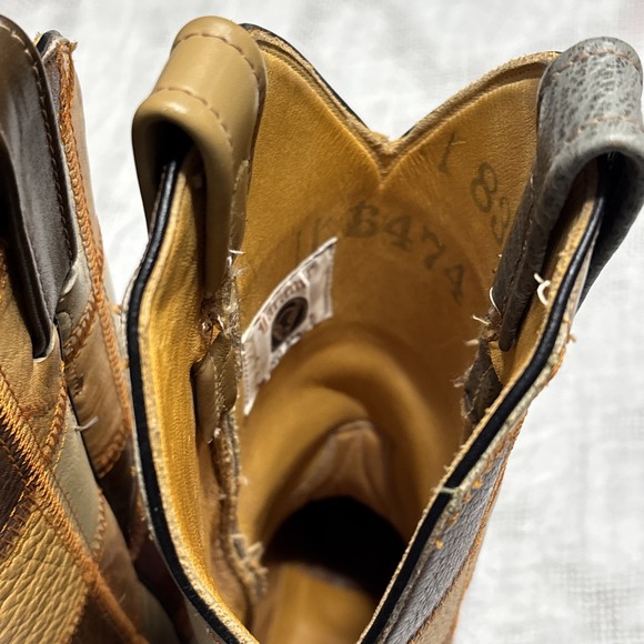 Women's Laramie Custom Made 1960s Vintage Patchwork Cowboy Boots Sz 6 - Picture 7 of 16